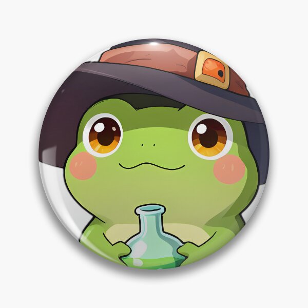 Item preview, Cute Tree Frog Apprentice Witch with Bubbling Emerald Potion designed and sold by pumsquare.