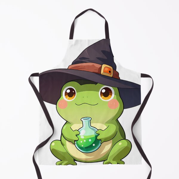 Item preview, Cute Tree Frog Apprentice Witch with Bubbling Emerald Potion designed and sold by pumsquare.