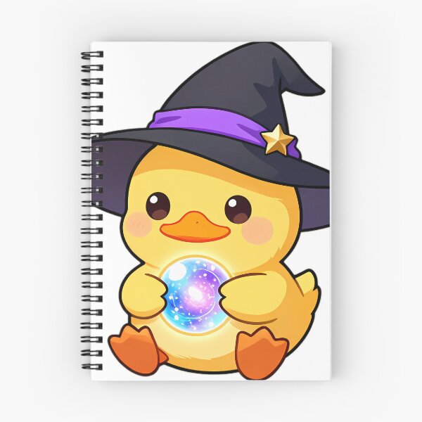 Item preview, Cute Duckling Apprentice Witch with Celestial Crystal Ball designed and sold by pumsquare.
