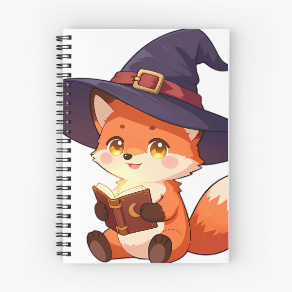 Item preview, Cute Red Fox Kit Apprentice Witch with Mini Spellbook designed and sold by pumsquare.