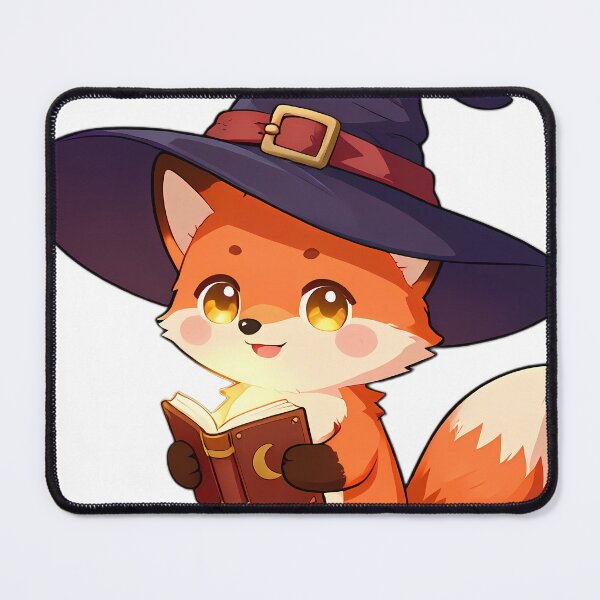 Item preview, Cute Red Fox Kit Apprentice Witch with Mini Spellbook designed and sold by pumsquare.
