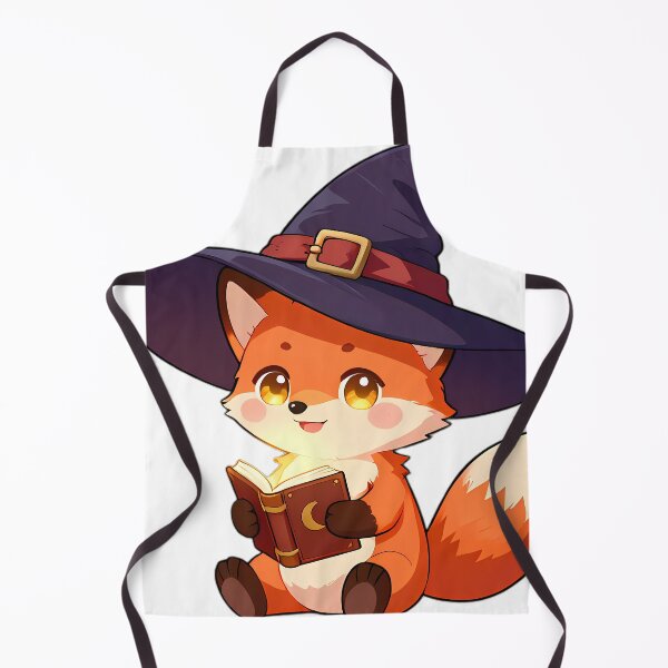 Item preview, Cute Red Fox Kit Apprentice Witch with Mini Spellbook designed and sold by pumsquare.