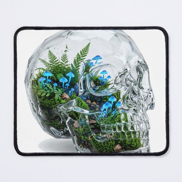 Item preview, 3D Crystal Skull Terrarium Glowing Bioluminescent Mushroom Garden designed and sold by meghnad.