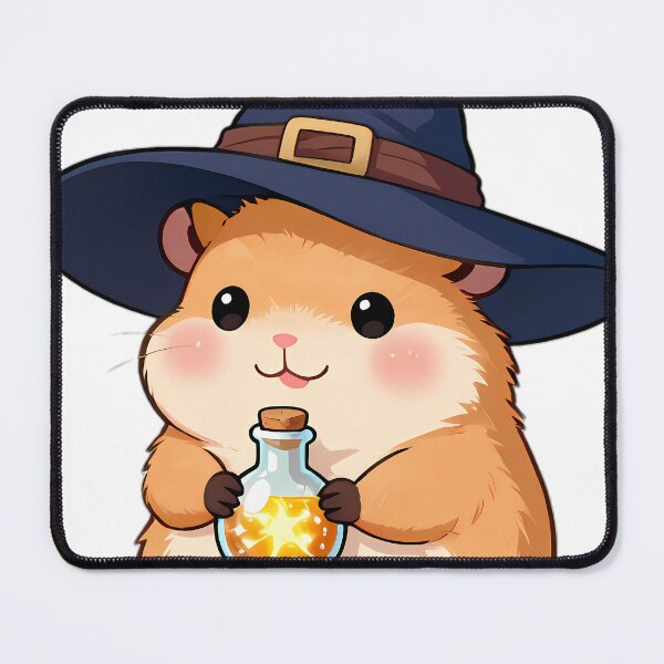 Item preview, Cute Hamster Apprentice Witch with Stardust Potion Vial designed and sold by pumsquare.