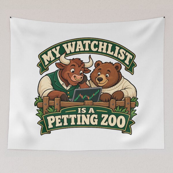 Item preview, My Watchlist Is a Petting Zoo Bull Bear Design designed and sold by Bikivuno.