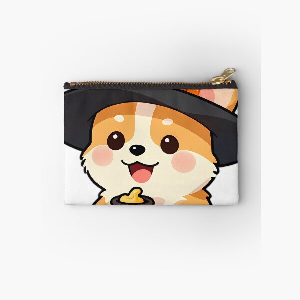 Item preview, Cute Corgi Puppy Apprentice Witch with Pumpkin Potion Cauldron designed and sold by pumsquare.