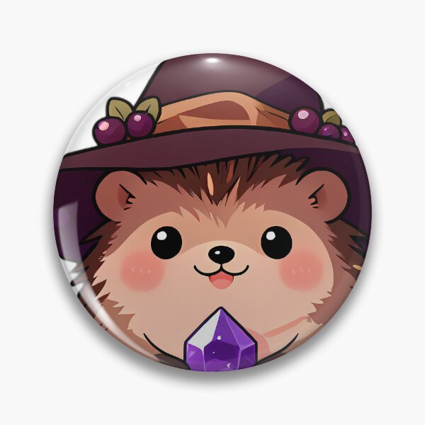 Item preview, Cute Baby Hedgehog Apprentice Witch with Amethyst Crystal designed and sold by pumsquare.