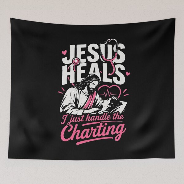 Item preview, Jesus Heals Just Handle The Charting Nurse Retro designed and sold by Biancadann.