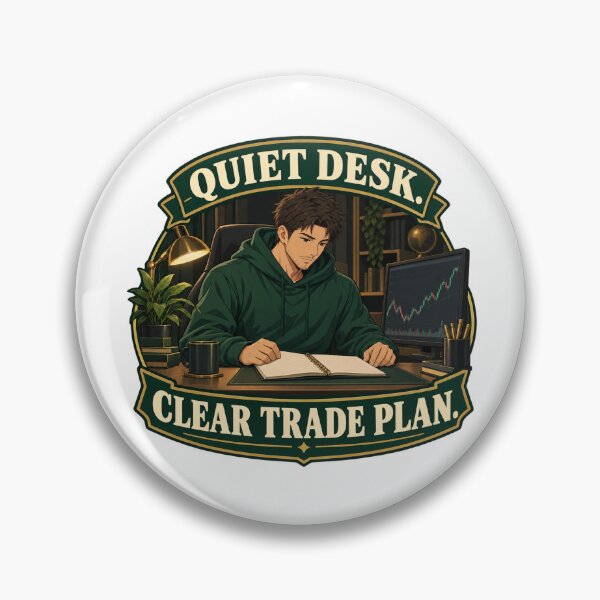 Item preview, Quiet Desk Clear Trade Plan Anime Trader Print designed and sold by Bikivuno.