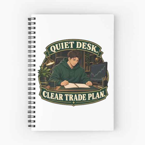 Item preview, Quiet Desk Clear Trade Plan Anime Trader Print designed and sold by Bikivuno.