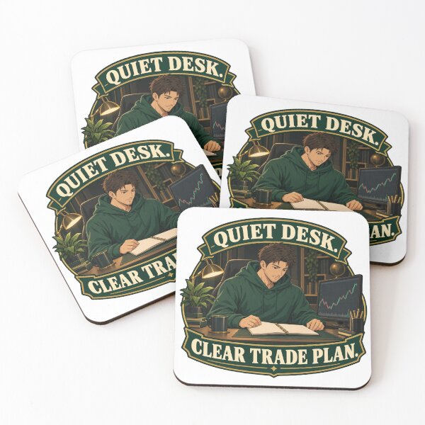 Item preview, Quiet Desk Clear Trade Plan Anime Trader Print designed and sold by Bikivuno.