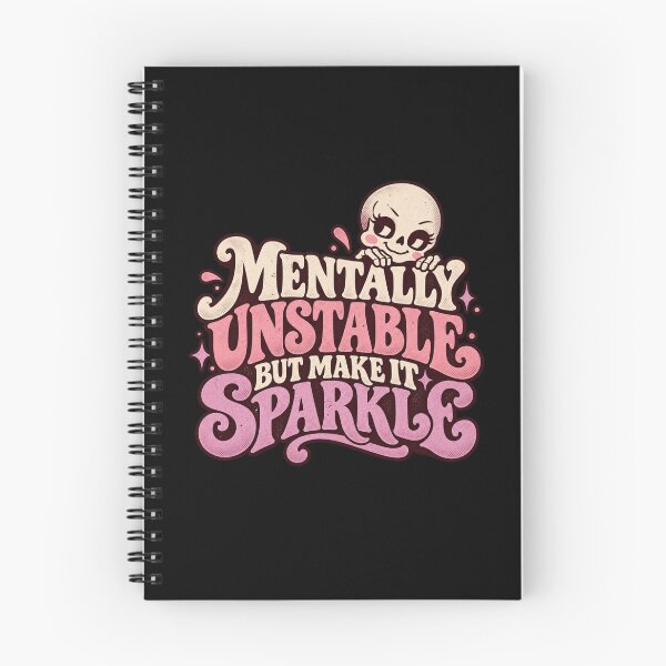 Item preview, Mentally Unstable Skeleton Pink Dark Humor designed and sold by erumi.