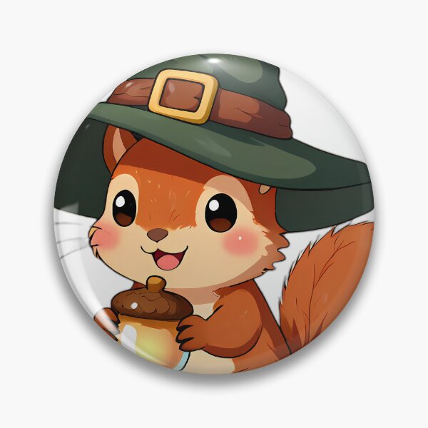 Item preview, Cute Red Squirrel Apprentice Witch with Golden Acorn Potion designed and sold by pumsquare.