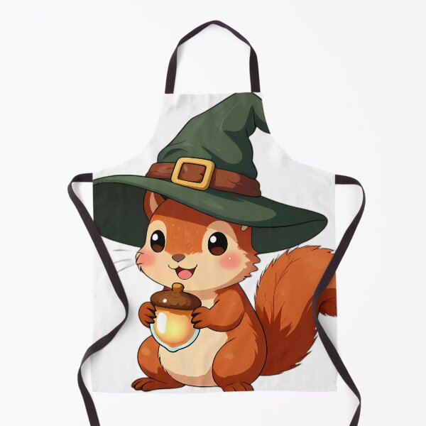 Item preview, Cute Red Squirrel Apprentice Witch with Golden Acorn Potion designed and sold by pumsquare.