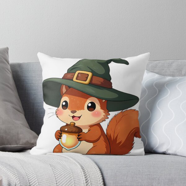 Item preview, Cute Red Squirrel Apprentice Witch with Golden Acorn Potion designed and sold by pumsquare.