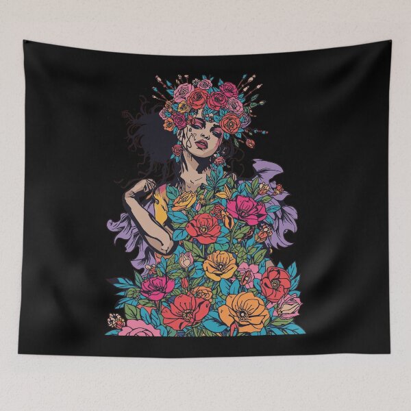 Item preview, Floral Dream Woman: Dark Botanical Goddess designed and sold by  Mythical Entanglement.