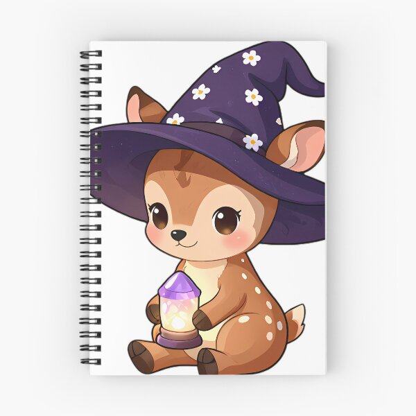 Item preview, Cute Baby Fawn Apprentice Witch with Rose Quartz Lantern designed and sold by pumsquare.