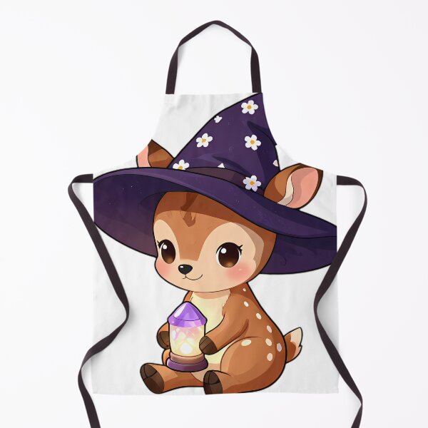 Item preview, Cute Baby Fawn Apprentice Witch with Rose Quartz Lantern designed and sold by pumsquare.