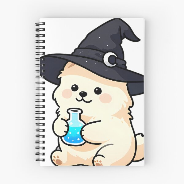 Item preview, Cute Samoyed Puppy Apprentice Witch with Celestial Flask designed and sold by pumsquare.