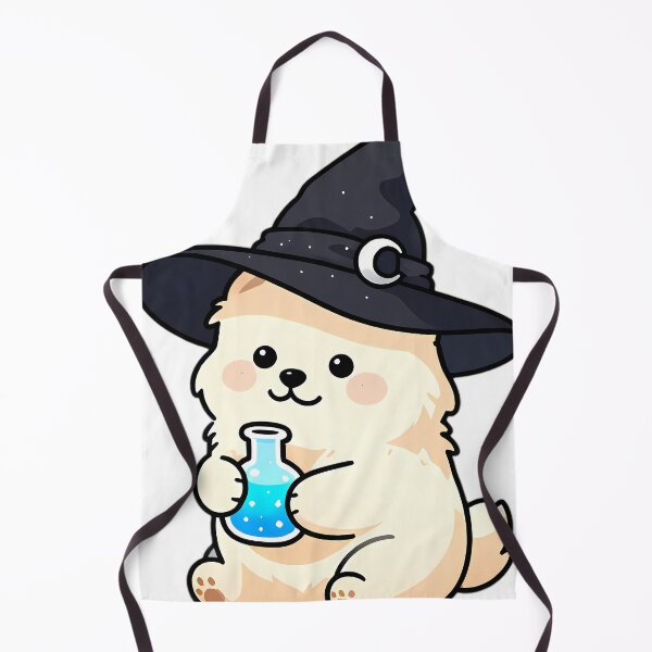 Item preview, Cute Samoyed Puppy Apprentice Witch with Celestial Flask designed and sold by pumsquare.