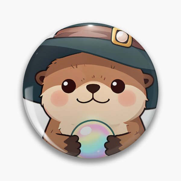 Item preview, Cute Sea Otter Apprentice Witch with Iridescent Pearl Sphere designed and sold by pumsquare.