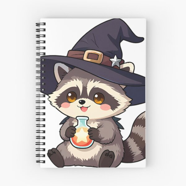 Item preview, Cute Baby Raccoon Apprentice Witch with Glowing Star Flask designed and sold by pumsquare.