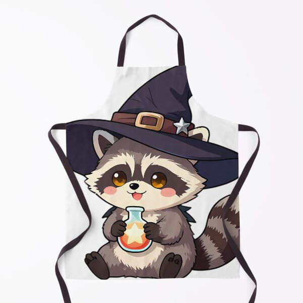Item preview, Cute Baby Raccoon Apprentice Witch with Glowing Star Flask designed and sold by pumsquare.