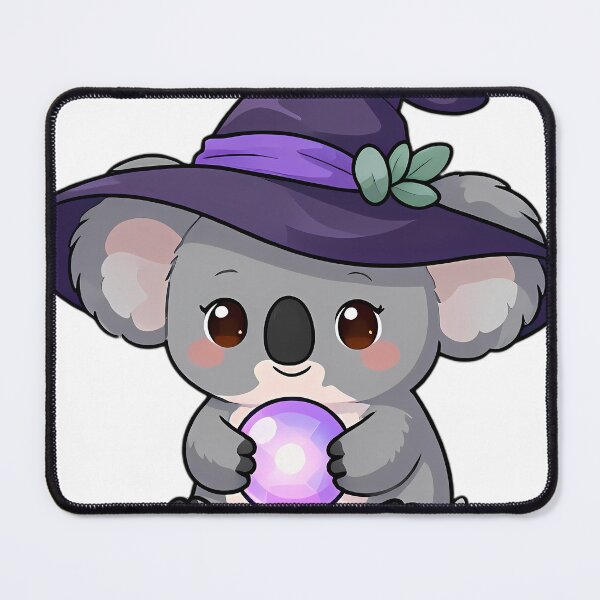 Item preview, Cute Baby Koala Apprentice Witch with Pastel Crystal Orb designed and sold by pumsquare.