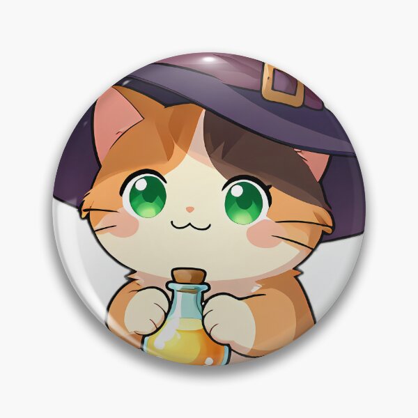 Item preview, Cute Calico Kitten Apprentice Witch with Golden Potion Bottle designed and sold by pumsquare.