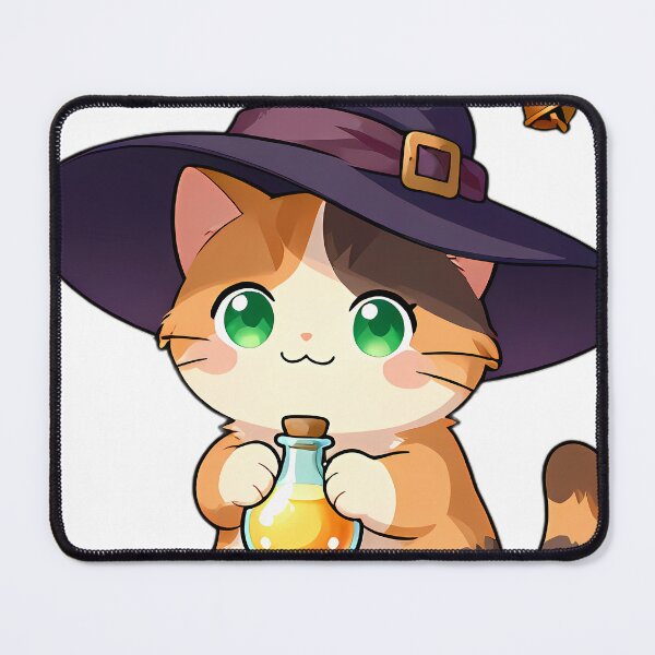 Item preview, Cute Calico Kitten Apprentice Witch with Golden Potion Bottle designed and sold by pumsquare.