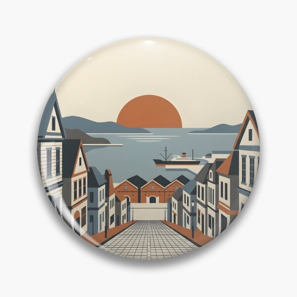 Item preview, Hakodate Japan Vintage Travel Poster - Hokkaido Slope Art Print designed and sold by DuckOddity.