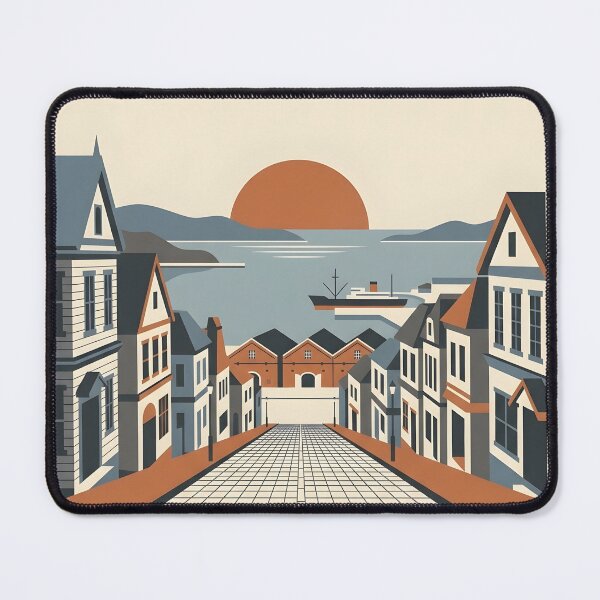 Item preview, Hakodate Japan Vintage Travel Poster - Hokkaido Slope Art Print designed and sold by DuckOddity.