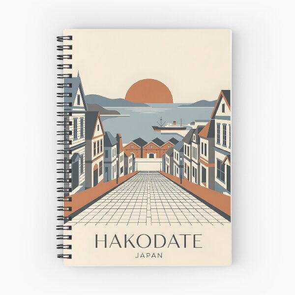 Item preview, Hakodate Japan Vintage Travel Poster - Hokkaido Slope Art Print designed and sold by DuckOddity.
