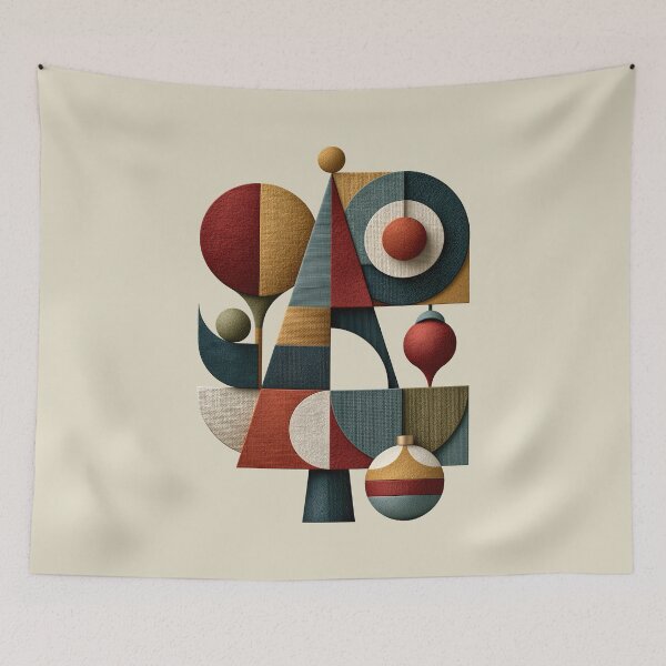Item preview, Mid Century Modern Geometric Textured Christmas Tree designed and sold by colorful-white.