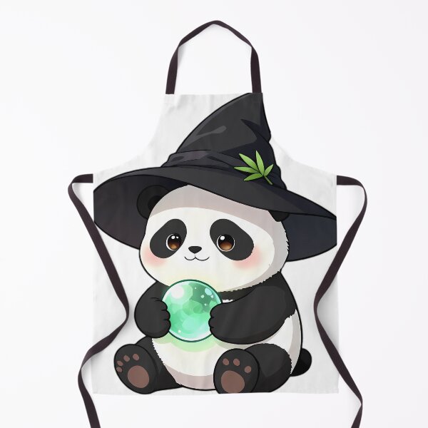 Item preview, Cute Baby Panda Apprentice Witch with Glowing Crystal Ball designed and sold by pumsquare.