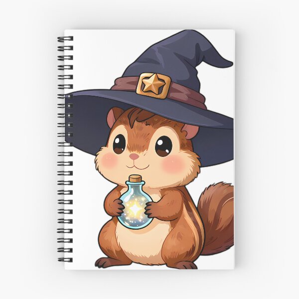 Item preview, Cute Chipmunk Apprentice Witch with Stardust Glass Vial designed and sold by pumsquare.