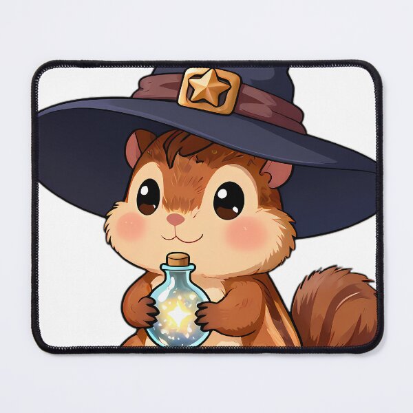 Item preview, Cute Chipmunk Apprentice Witch with Stardust Glass Vial designed and sold by pumsquare.