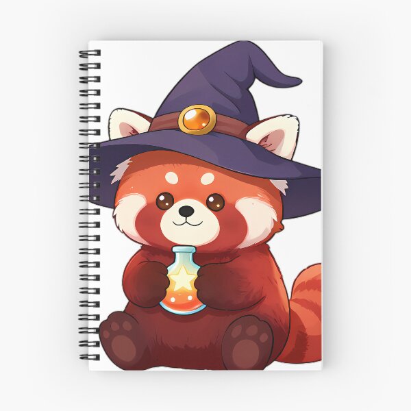 Item preview, Cute Red Panda Apprentice Witch with Glowing Star Flask designed and sold by pumsquare.