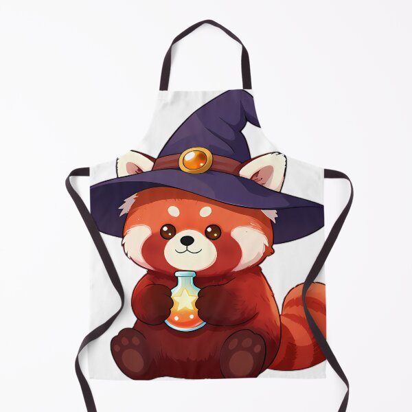 Item preview, Cute Red Panda Apprentice Witch with Glowing Star Flask designed and sold by pumsquare.