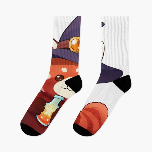 Aperçu de l'œuvre Adorable apprentie sorcière panda roux avec une fiole en forme d'étoile lumineuse créée et vendue par pumsquare.