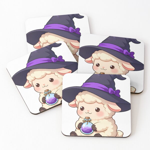 Item preview, Cute Baby Lamb Apprentice Witch with Lavender Potion Bottle designed and sold by pumsquare.
