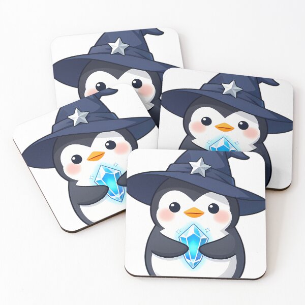 Item preview, Cute Penguin Chick Apprentice Witch with Ice Blue Crystal designed and sold by pumsquare.
