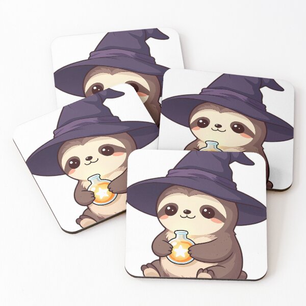 Item preview, Cute Baby Sloth Apprentice Witch with Glowing Star Potion designed and sold by pumsquare.