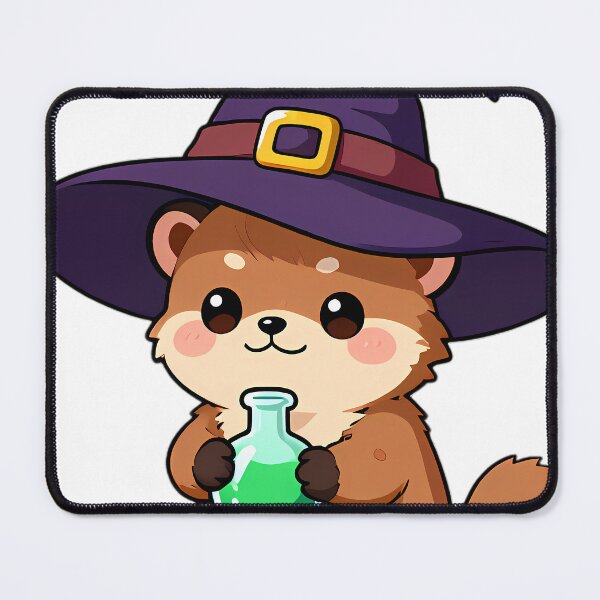 Item preview, Cute Baby Ferret Apprentice Witch with Emerald Potion Flask designed and sold by pumsquare.