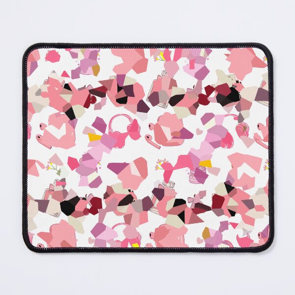 Item preview, Abstract Pink Collaged Elements Seamless Pattern on Black Background designed and sold by Manyart13031992.