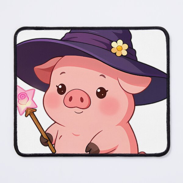 Item preview, Cute Baby Piglet Apprentice Witch with Glowing Star Wand designed and sold by pumsquare.