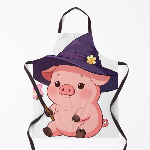Item preview, Lindo cerdito aprendiz de bruja con varita de estrella brillante designed and sold by pumsquare.