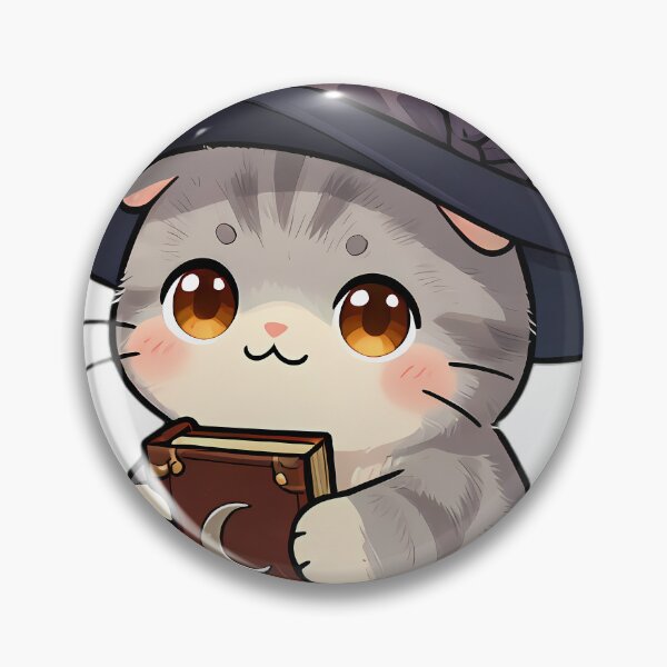 Item preview, Cute Scottish Fold Kitten Apprentice Witch with Magic Grimoire designed and sold by pumsquare.