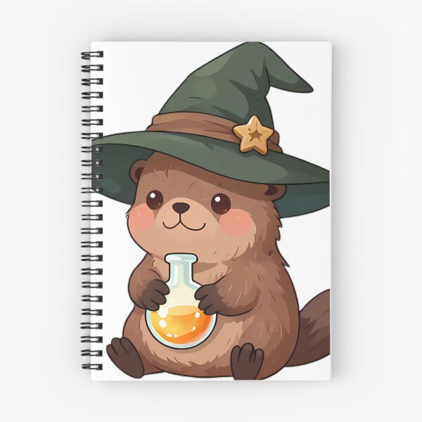 Item preview, Cute Baby Beaver Apprentice Witch with Amber Potion Flask designed and sold by pumsquare.