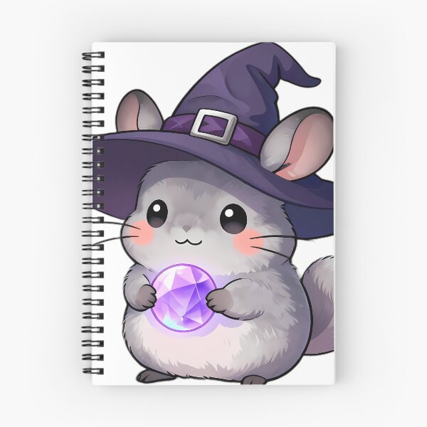 Item preview, Cute Fluffy Chinchilla Apprentice Witch with Lavender Crystal Orb designed and sold by pumsquare.
